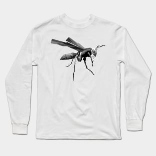 bee grayscale pop art Long Sleeve T-Shirt